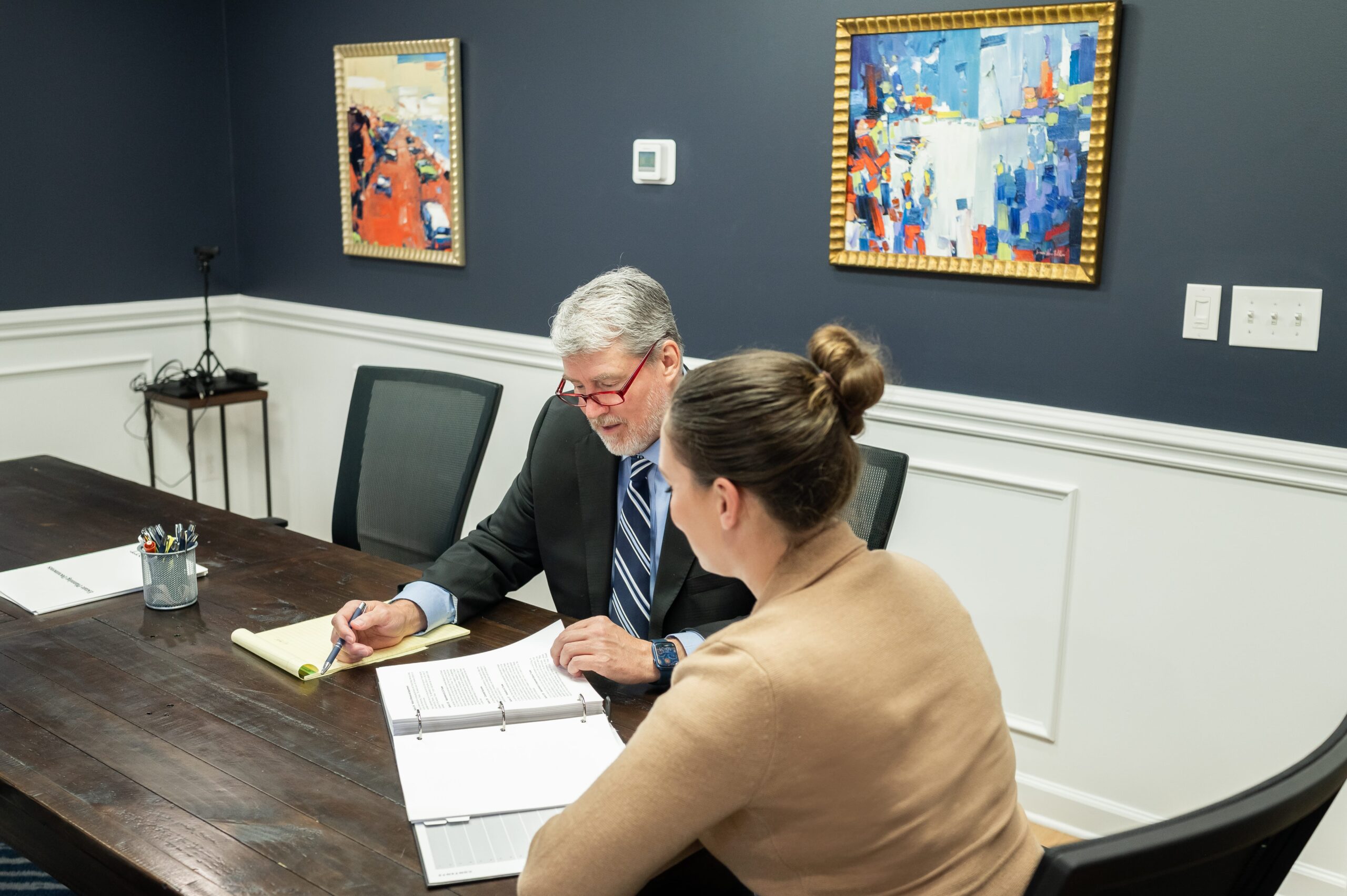 Russ DeMott Hanahan Estate Planning Lawyer Meeting with Client for Consultation