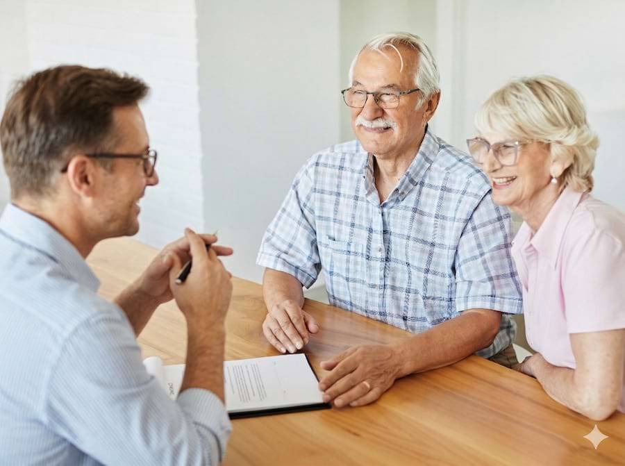 A couple meeting with a wills attorney in Summerville